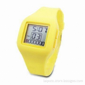 Silicone Digital Wrist Watch with 34mm Case Size and Silicon Band